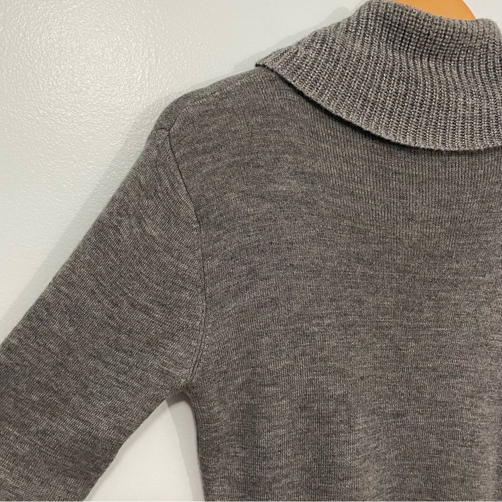 Vintage Gray Heather Wool Blend Cowl Neck Sweater Waist Tie - Picture 8 of 9